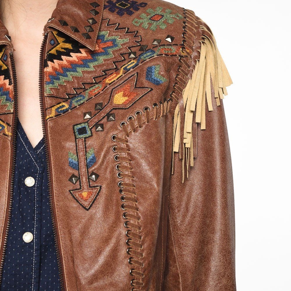 Double D Ranch Fringe Jacket with Embroidery and studs Medium - Picture 4 of 8